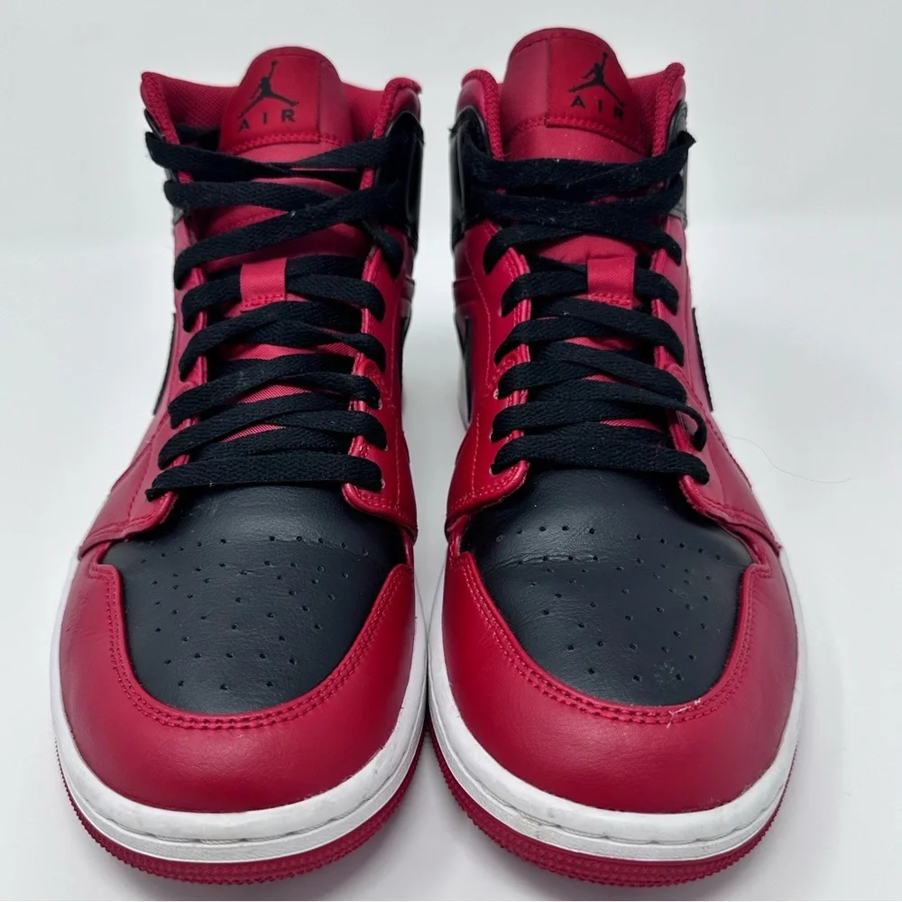 Air Jordan 1 Mid Red and Black Sneakers size 9.5